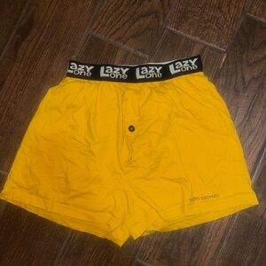 Lazy One Bright Yellow Boxers with Black Waistband